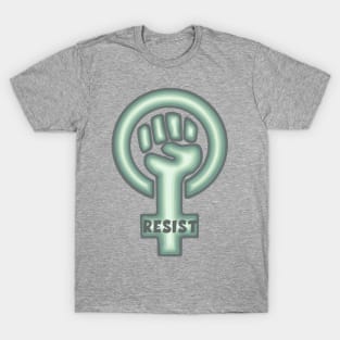 Green Resist Feminist Symbol T-Shirt